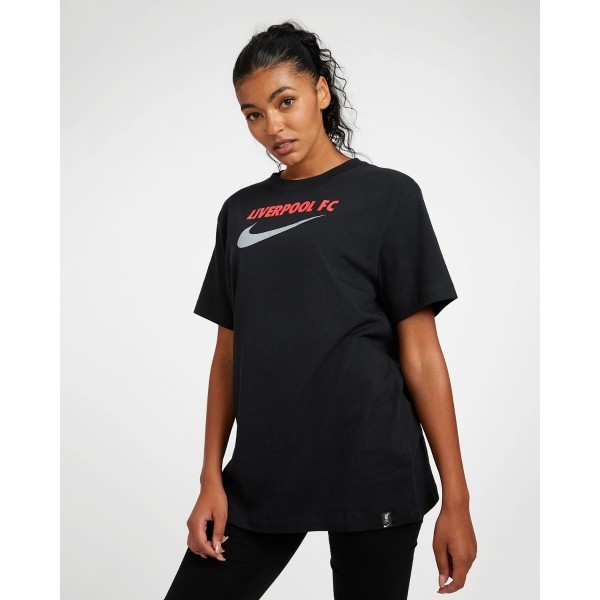 LFC Nike Womens Black Swoosh Tee 22/23