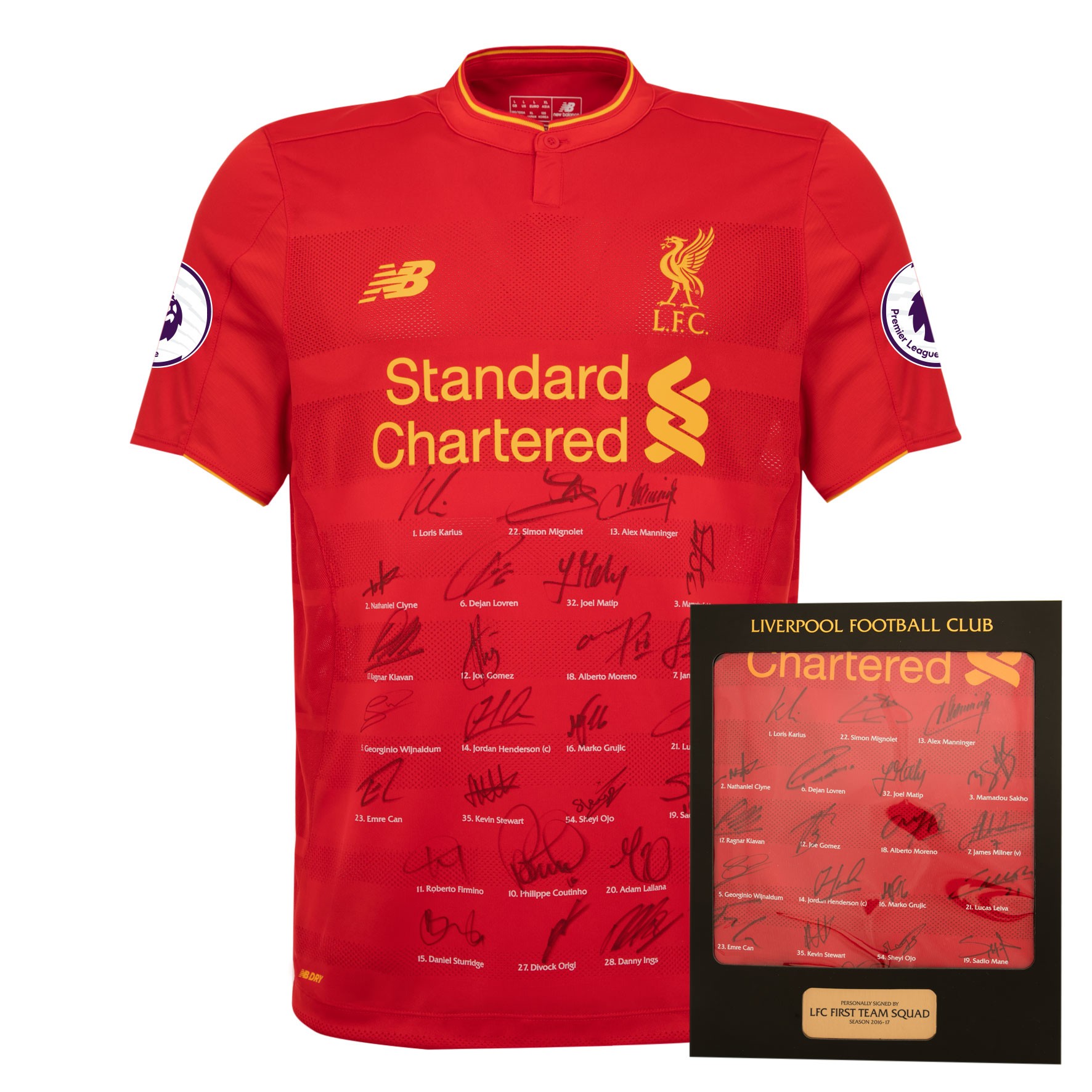 LFC 16/17 Squad Signed Boxed Shirt