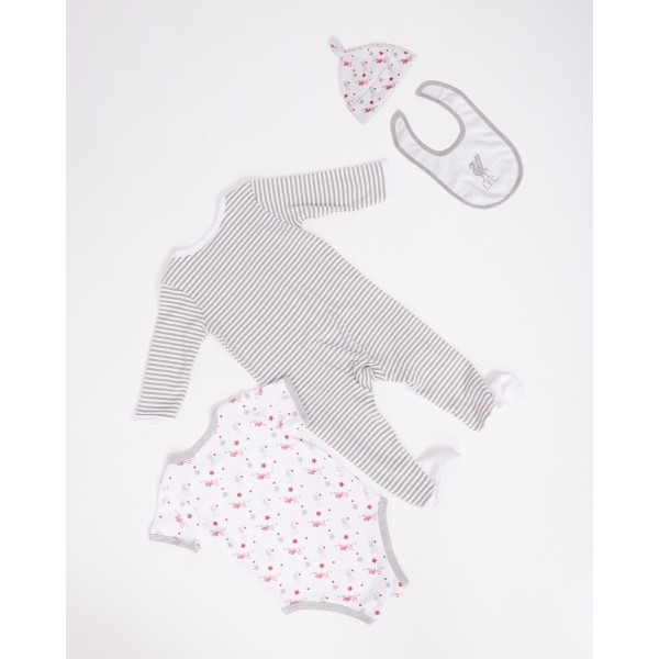 LFC 4 Piece White & Grey Babywear Set