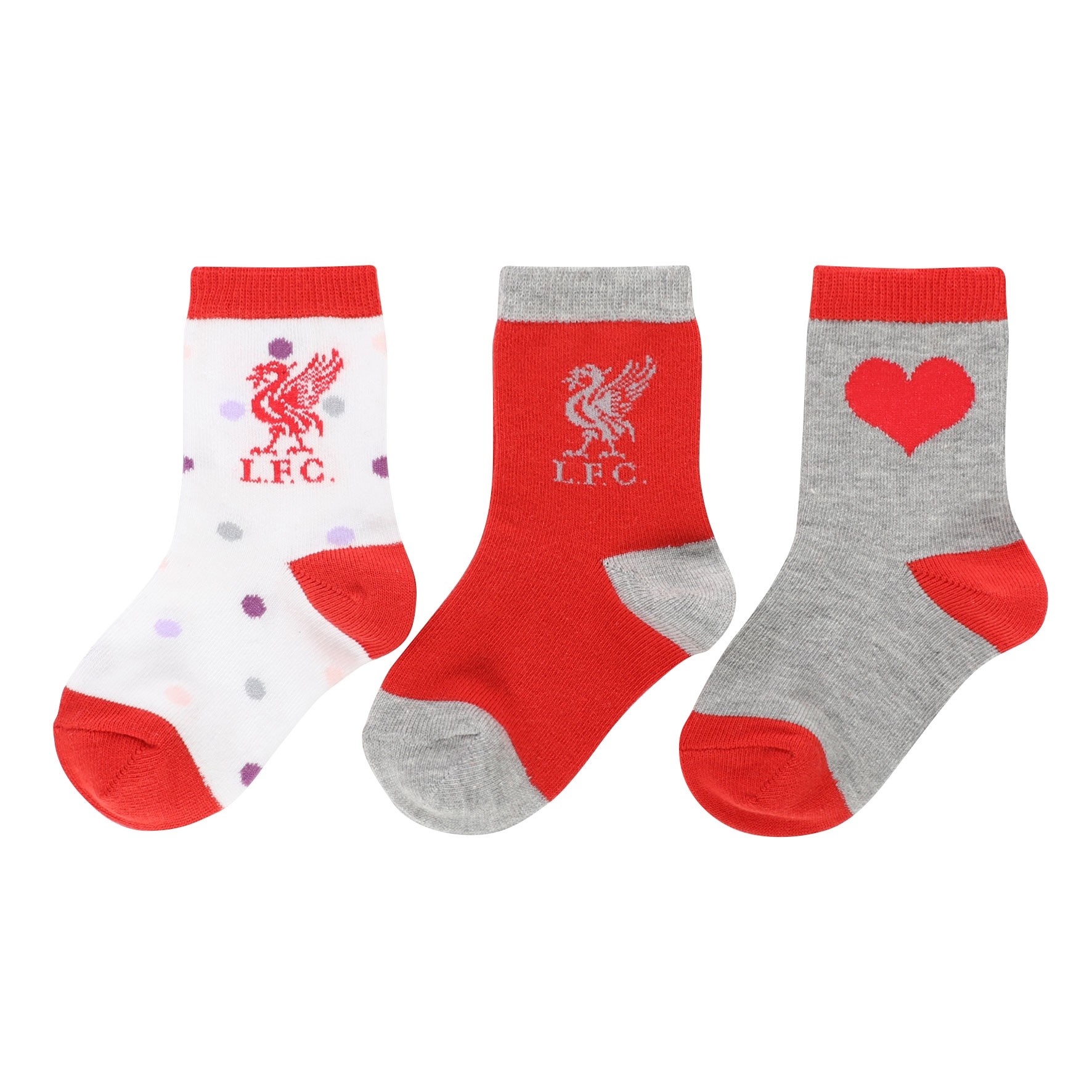 LFC Baby 3 Pack Red & Pink Socks