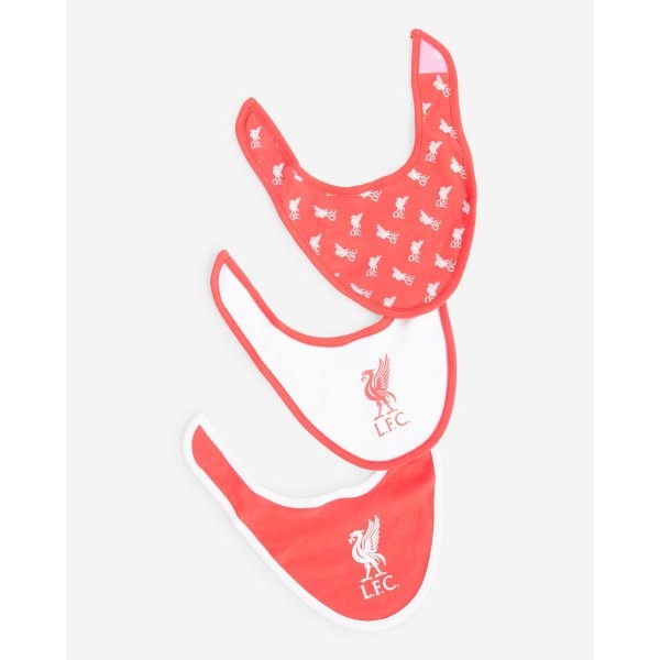 LFC Baby 3 Pack Red & White Bib Set