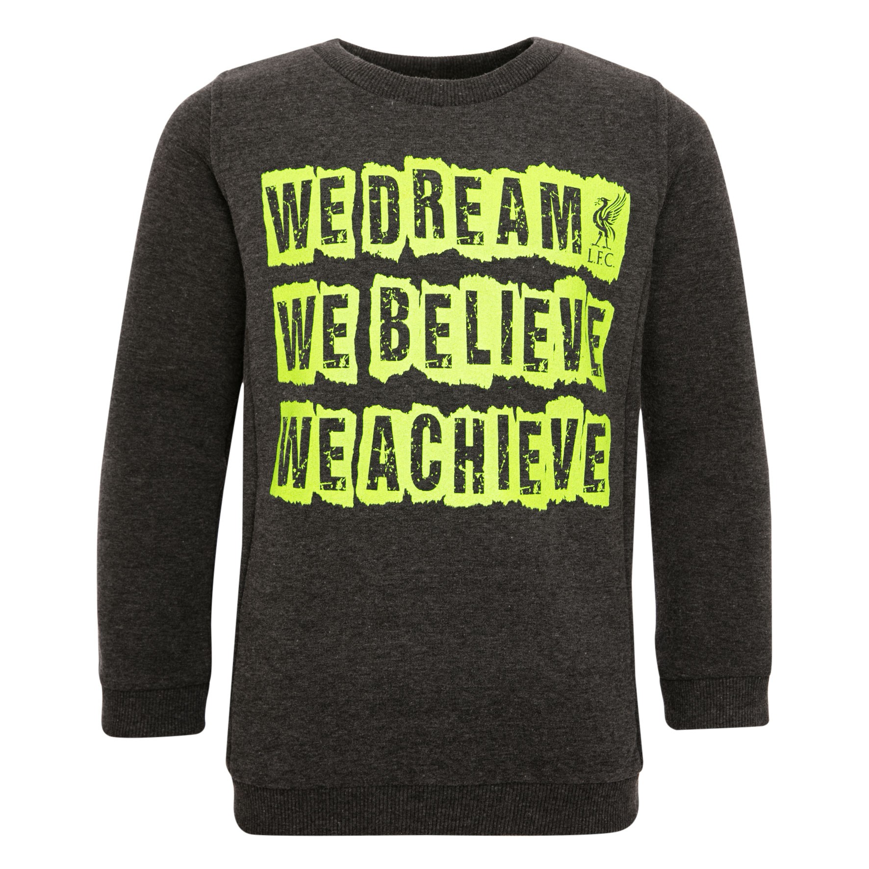 LFC Boys Charcoal We Believe Crew Neck Jumper
