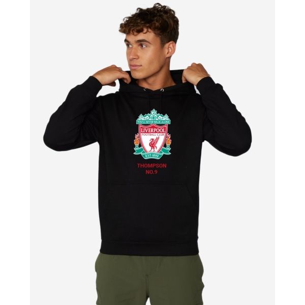 LFC Crest Personalised Black Hoody