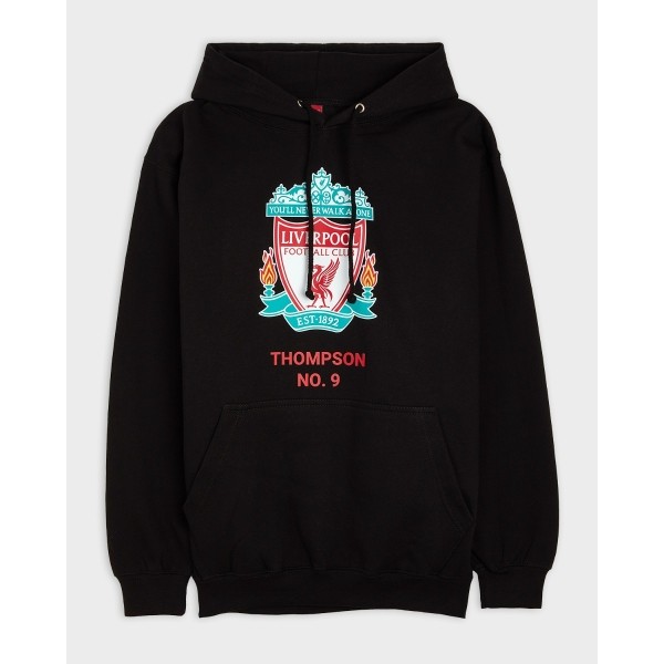 LFC Crest Personalised Black Hoody