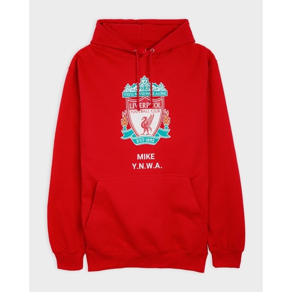 LFC Crest Personalised Red Hoody