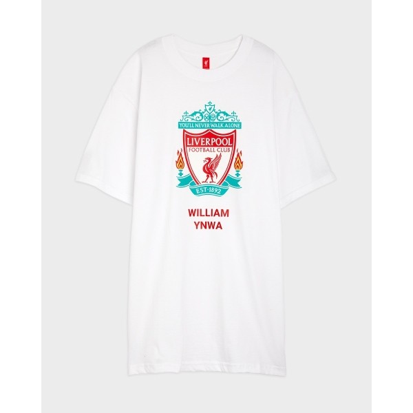 LFC Crest Personalised White Tee