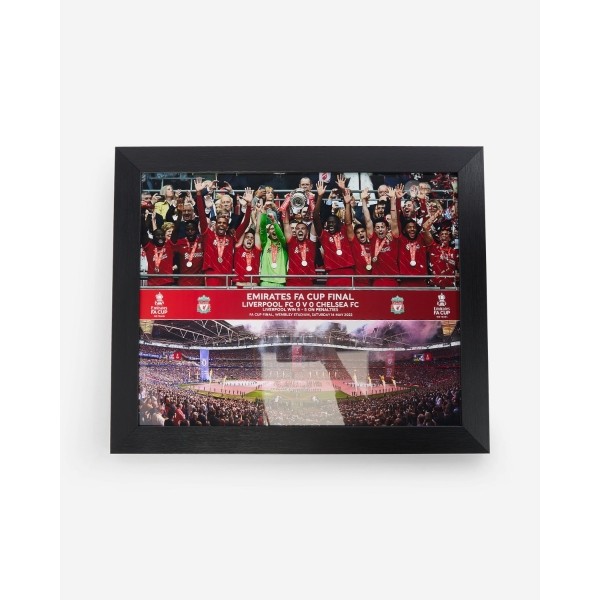 LFC FA Cup Win 2022 20x16" Cup Lift Framed Image