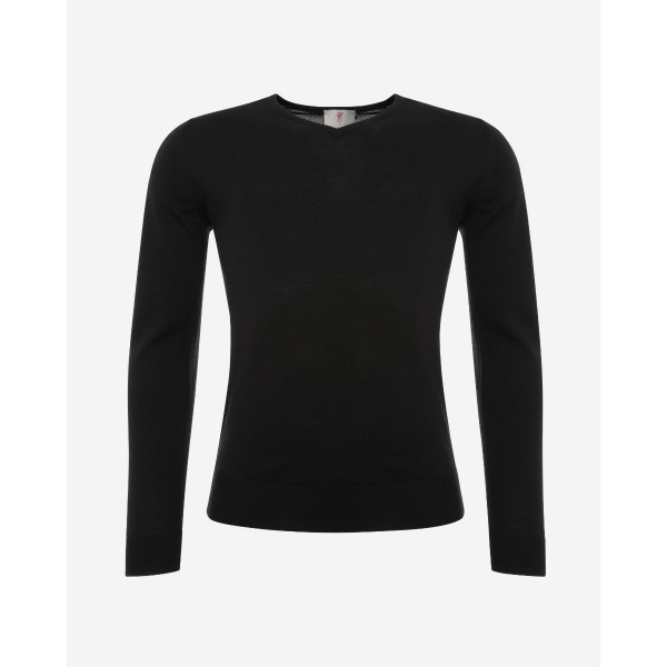 LFC John Smedley Mens Black V Neck Pullover