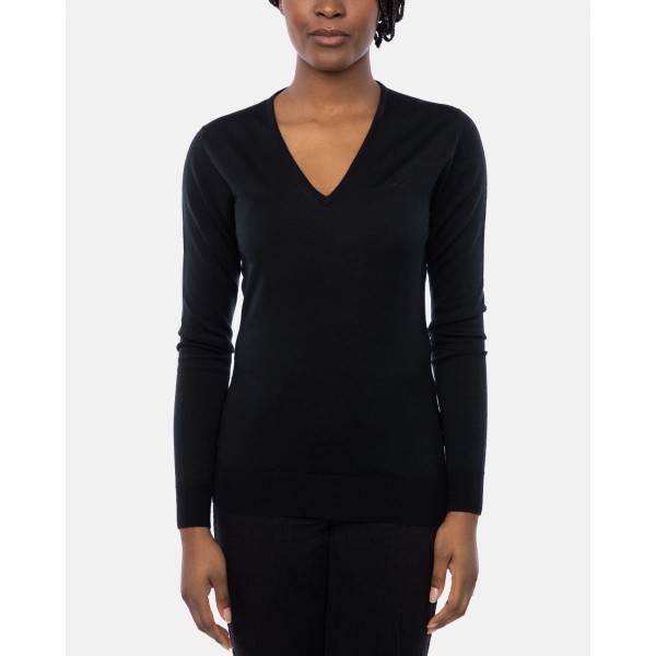 LFC John Smedley Womens Black V Neck Pullover