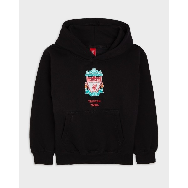 LFC Junior Crest Personalised Black Hoody