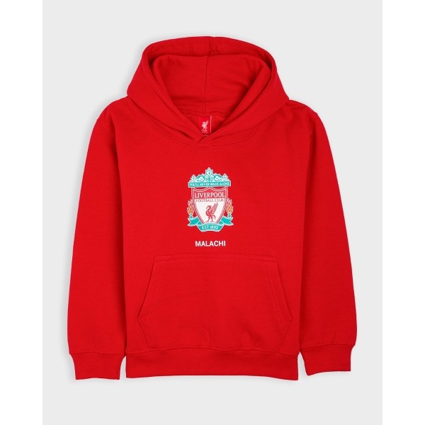 LFC Junior Crest Personalised Red Hoody