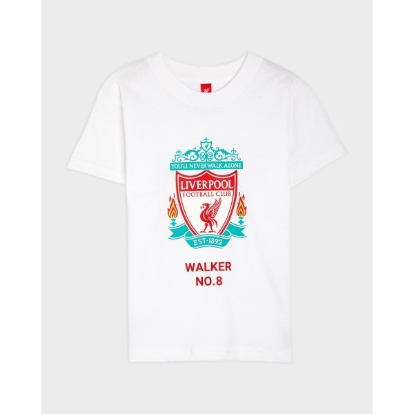 LFC Junior Crest Personalised White Tee