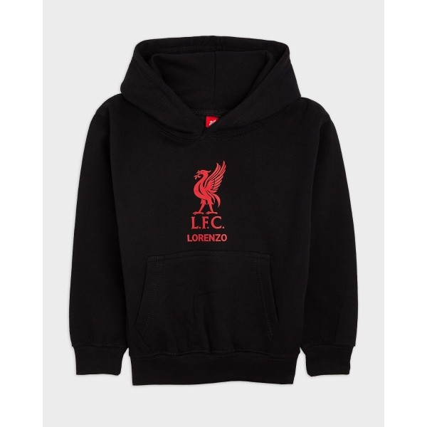 LFC Junior Red Liverbird Personalised Black Hoody