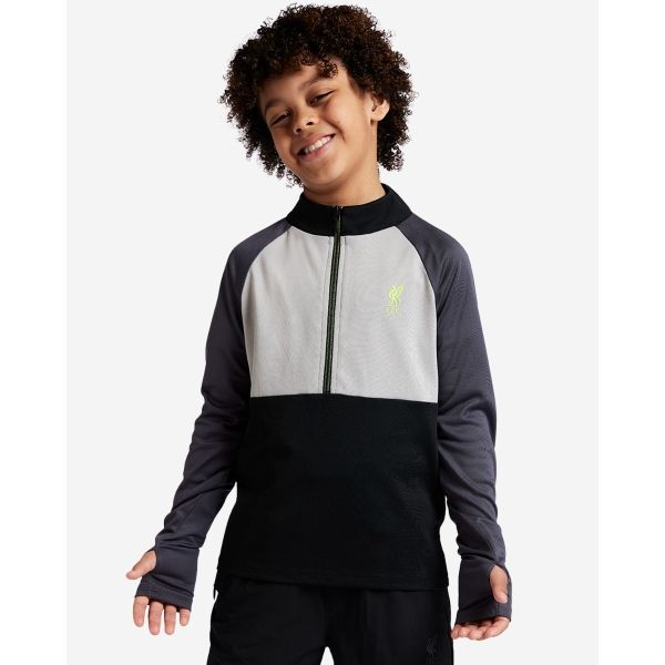 LFC Juniors 1/2 Zip Top Black & Grey