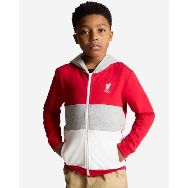 LFC Juniors Colour Block Zip Through Hooded Top Red