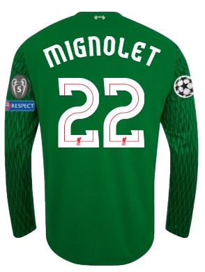 LFC Kids Goalkeeper L/S Home Shirt 17/18 (Champions League) Mignolet