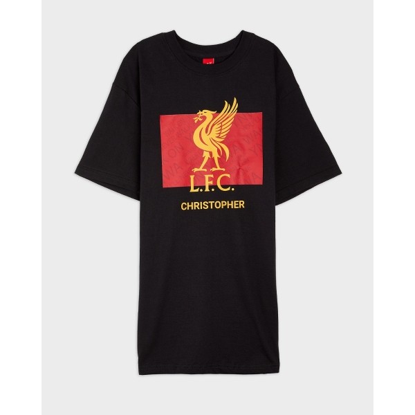 LFC Liverbird Personalised Black Tee