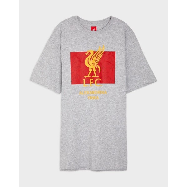 LFC Liverbird Personalised Grey Tee