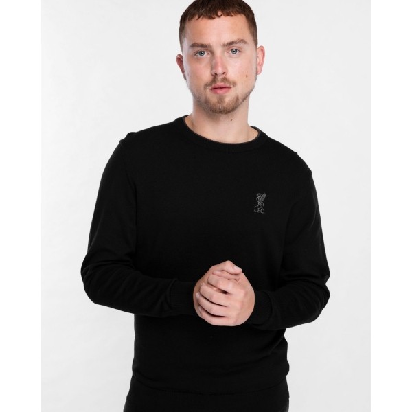 LFC Mens Black Knit Crew Neck