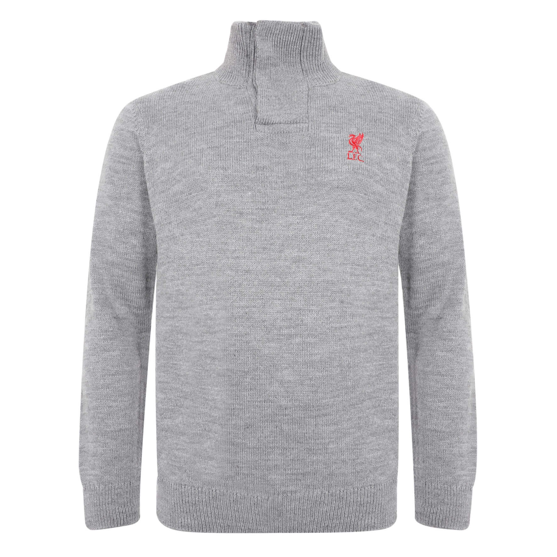 LFC Mens Grey Acrylic Funnel Neck Knit