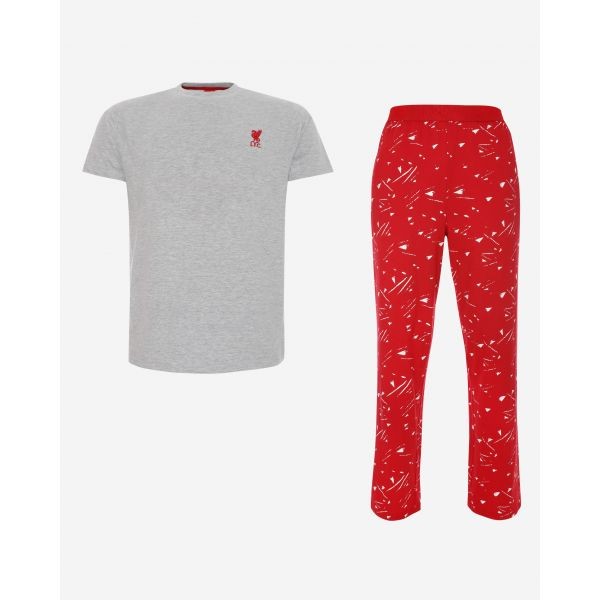 LFC Mens Pyjamas Red Grey Set