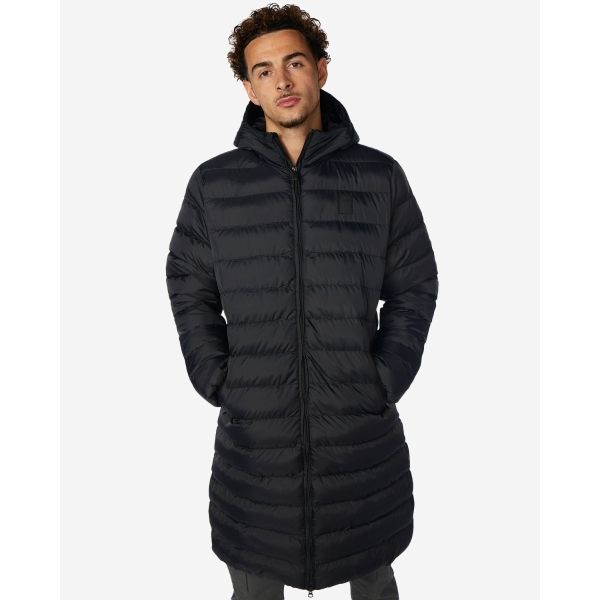 LFC Mens Long Puffa Coat Black