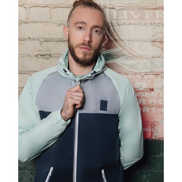 LFC Mens Navy Colour Block Contrast Zip Kagool