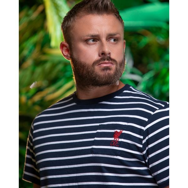 LFC Mens Navy Striped Pocket Tee