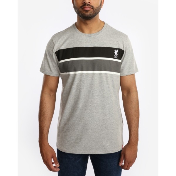 LFC Mens Stripe Detail Grey Marl Tee