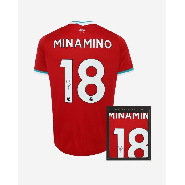 LFC Minamino Signed 20/21 Boxed Shirt