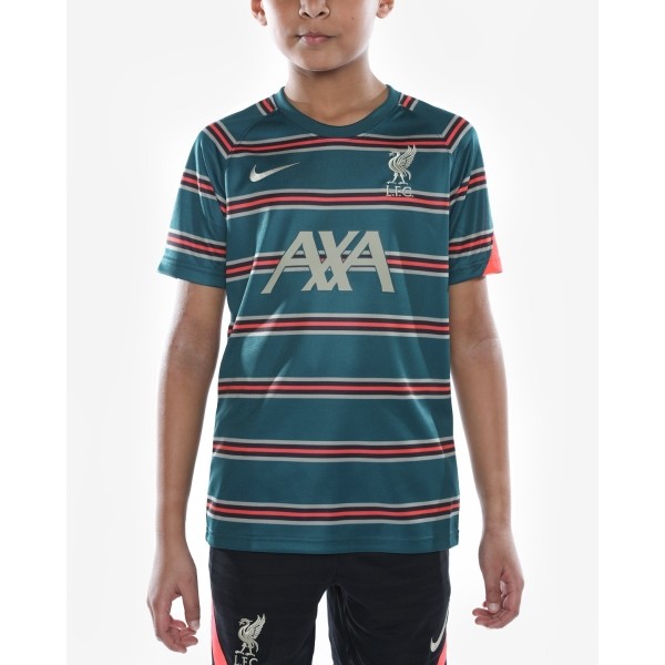 LFC Nike Junior Teal Pre-Match Short Sleeve Top