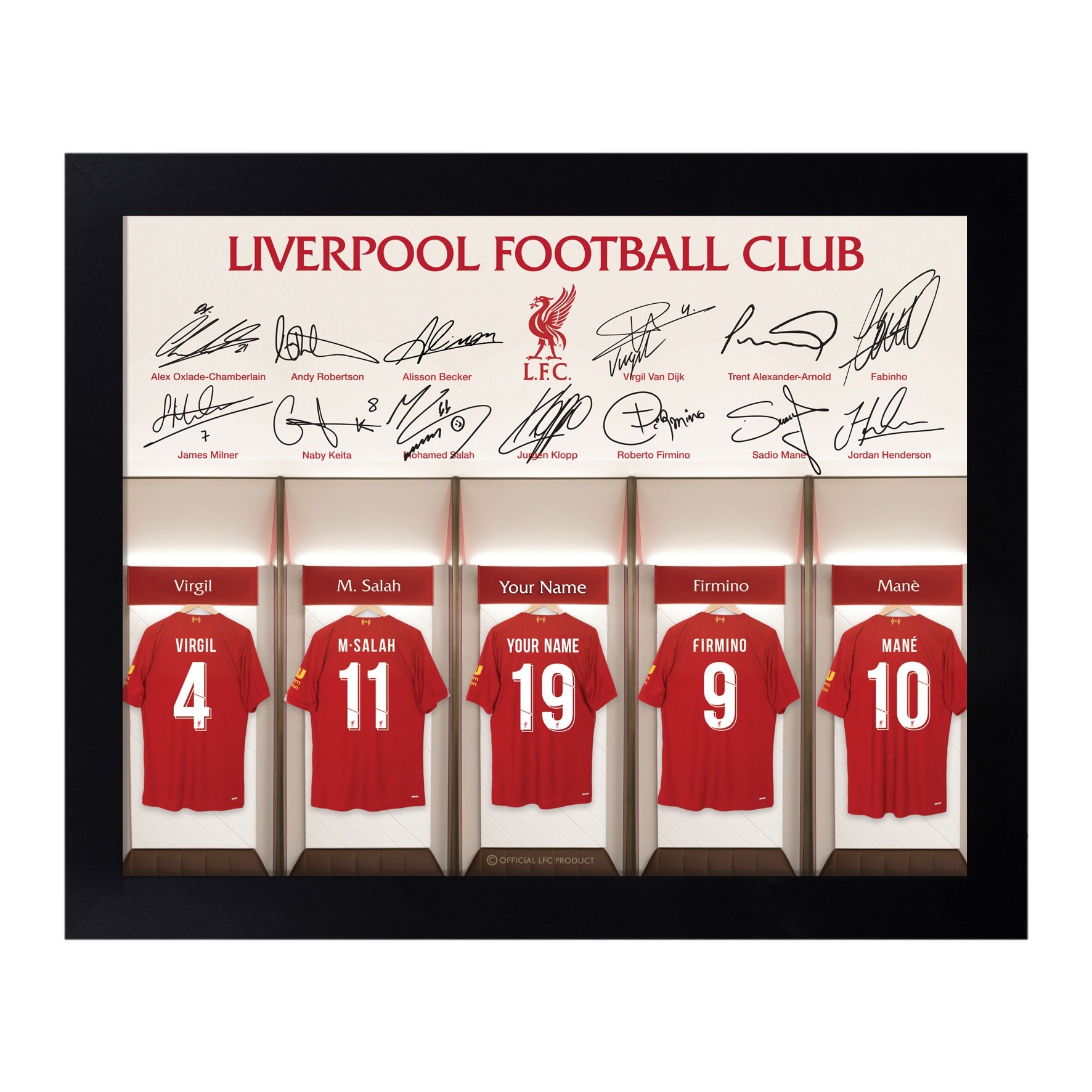 LFC Personalised Dressing Room 8 x 10 Frame 19/20