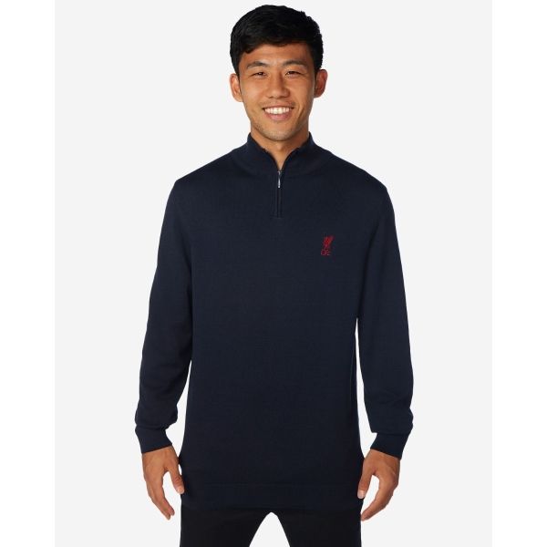 LFC Quarter Zip Knit Cotton Jumper Navy