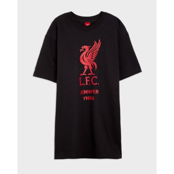 LFC Red Liverbird Personalised Black Tee