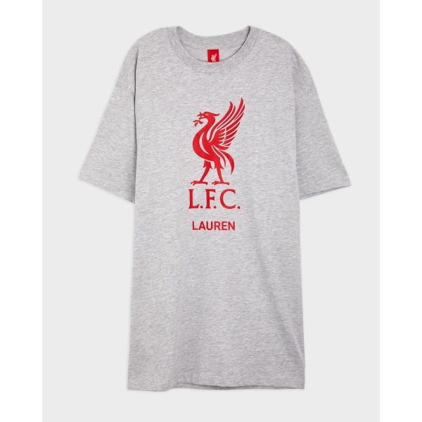 LFC Red Liverbird Personalised Grey Tee