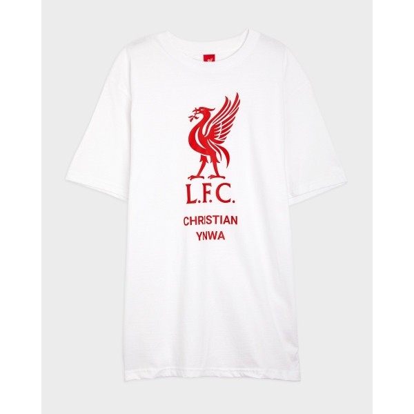 LFC Red Liverbird Personalised White Tee