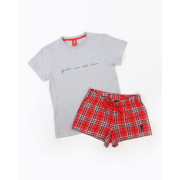 LFC Womens Check Short Pyjama Set