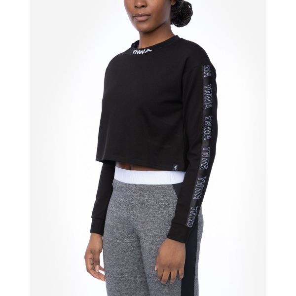 LFC Womens YNWA Black Cropped Sweatshirt