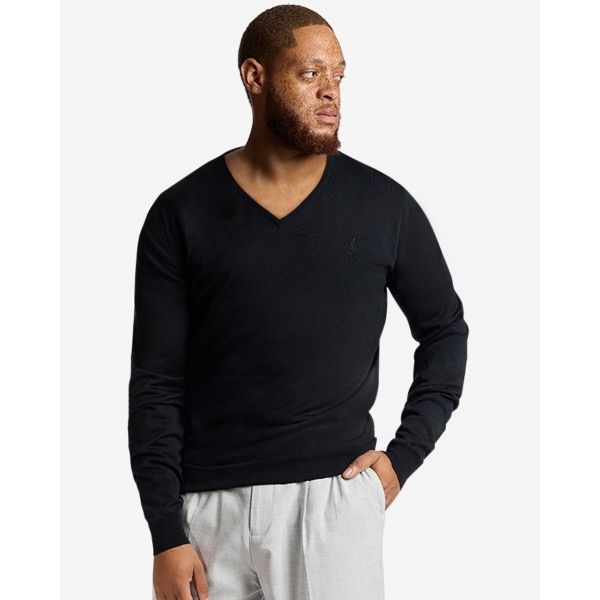 LFC X John Smedley Mens V-Neck Pullover Black