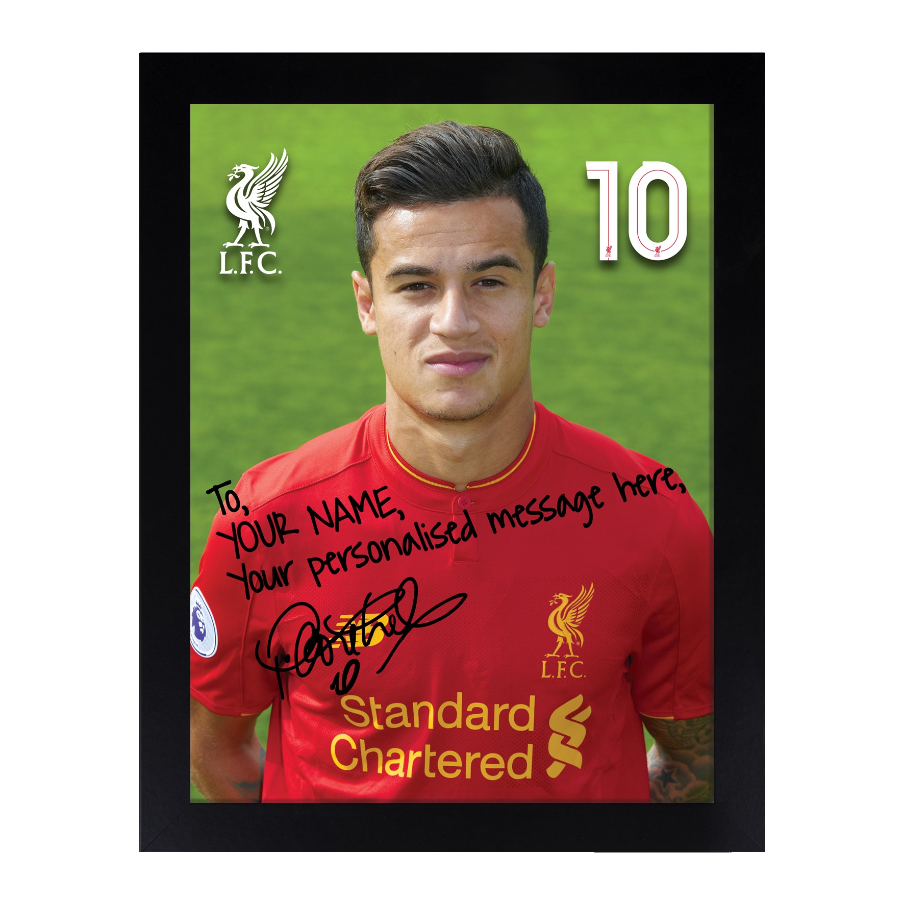 Liverpool FC Personalised Coutinho 8 x 10 Frame
