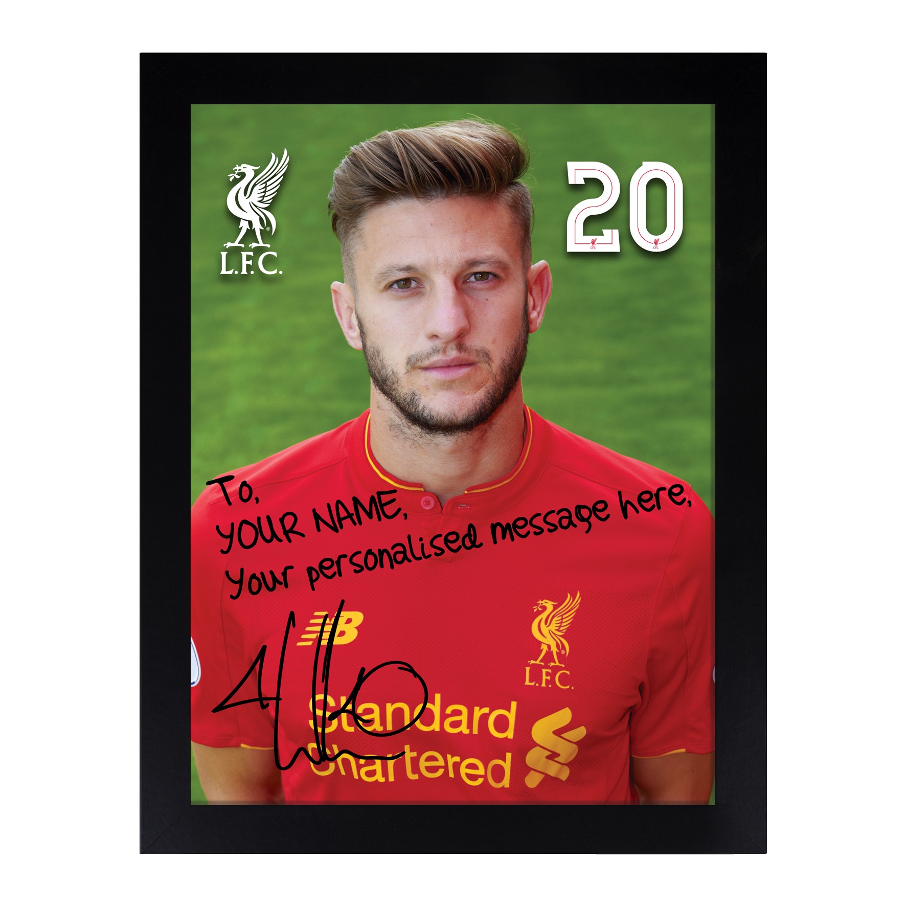 Liverpool FC Personalised Lallana 8 x 10 Frame Anfield Shop
