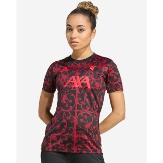 LFC adidas Womens 25/26 Short Sleeve Pre-Match Shirt Black