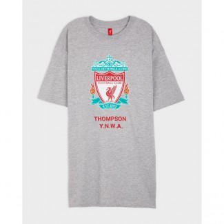 LFC Crest Personalised Grey Tee