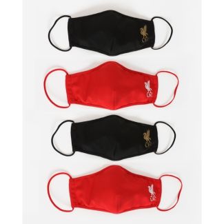 LFC Junior 4 Pack Shaped Black & Red Face Cover
