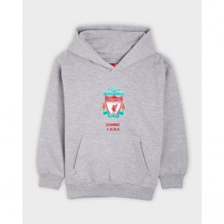 LFC Junior Crest Personalised Grey Hoody