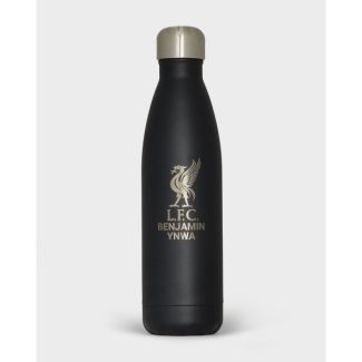 LFC Liverbird Personalised Black Stainless Steel Water Bottle