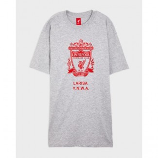 LFC Red Crest Personalised Grey Tee